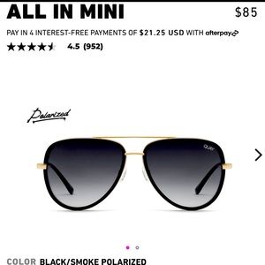 Quay brand new  All In Mini Polarized, black/smoke color